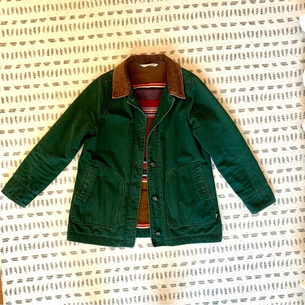 Woolrich Women’s Green Barn Jacket Size Medium Blanket Fleece Lined Chore Work